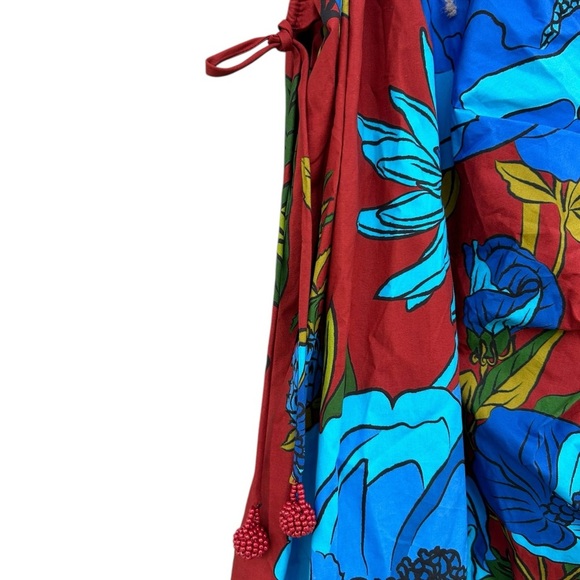 NWT Farm Rio Long-Sleeve V-Neck Midi Dress - Size Medium - Picture 13 of 15